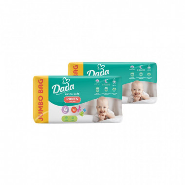 Подгузники Dada Extra Soft 4 Maxi (9-15 кг) 128 шт (2 упаковки по 64 шт) (4820174989538) (18905)