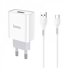 Мережевий зарядний пристрій HOCO C81A Asombroso single port charger set(Type-C) White (6931474727961) (20215)
