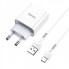 Мережевий зарядний пристрій HOCO C81A Asombroso single port charger set(Type-C) White (6931474727961) (20215)