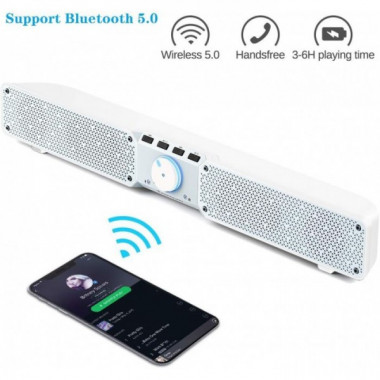 Портативная акустическая колонка Tamproad soundbar bluetooth speaker RS-Q10 Белая (14315)