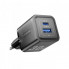 Мережевий зарядний пристрій Vention 2-Port USB (C + A) GaN Charger (30W/30W) EU-Plug Black (FEQB0-EU) (415)
