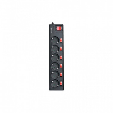 Сетевой фильтр питания REAL-EL RS-6 EXTRA 3m, black (EL122300002) (15815)