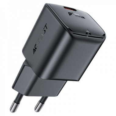 Мережевий зарядний пристрій ACEFAST A73 mini PD20W GaN USB-C charger Black (6974316282648) (14915)
