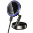 Автотримач для телефона з БЗП HOCO HW33 Metal ring magnetic wireless fast charging car holder (center console) Metal Grey (6942007647946) (20125)