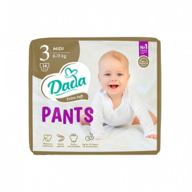 Подгузники Dada Extra Soft 3 Midi (6-11 кг) 34 шт (4820174980672) (7425)