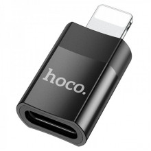 Адаптер HOCO UA17 iP Male to Type-C female USB2.0 adapter Black (6931474761996) (19725)