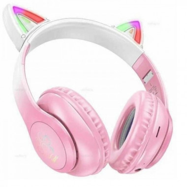 Бездротові накладні навушники HOCO W42 Cat ears BT headphones Cherry Blossom (6931474795847) (8725)