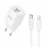 Мережевий зарядний пристрій з кабелем HOCO C147A Charm PD20W+QC3.0 charger set (C to iP)(EU) White (6942007630283) (19825)
