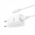 Мережевий зарядний пристрій з кабелем HOCO C147A Charm PD20W+QC3.0 charger set (C to iP)(EU) White (6942007630283) (19825)