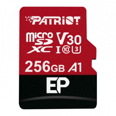 Карта пам'яті microSDXC (UHS-1 U3) Patriot EP Series 256Gb class 10 V30 (R-100MB/s, W-80MB/s) (adapter SD) (PEF256GEP31MCX) (435)