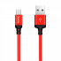 Кабель HOCO X14 USB to Micro 2,4A, 1m, nylon, aluminum connectors Black-red (6957531062851) (19735)