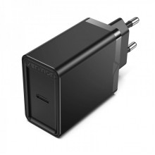Мережевий зарядний пристрій Vention 1-port USB-C Wall Charger(20W) EU-Plug Black (FADB0-EU) (FADB0-EU) (14835)