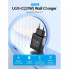 Мережевий зарядний пристрій Vention 1-port USB-C Wall Charger(20W) EU-Plug Black (FADB0-EU) (FADB0-EU) (14835)