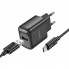 Мережевий зарядний пристрій з кабелем HOCO C140A Smart single port QC3.0 charger set(Type-C)(EU) Black (6942007627825) (19835)