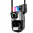 Уличная охранная WIFI камера видеонаблюдения Dual Lens Поворотная камера с сиреной P11 (22145)