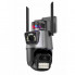 Уличная охранная WIFI камера видеонаблюдения Dual Lens Поворотная камера с сиреной P11 (22145)