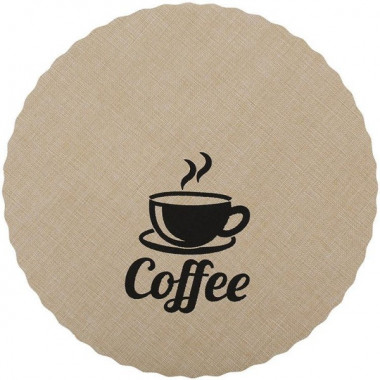Набір 12 сервірувальних килимків Doily Coffee Ø38см, плейсмат (подтарельники), бежевий (5545)