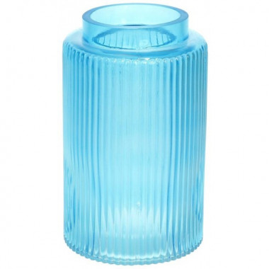 Ваза декоративна Ancient Glass "Прозора Лазур" 20х12см, яскраво-блакитне скло (5645)