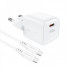 Мережевий зарядний пристрій з кабелем ACEFAST A73 mini PD20W GaN single USB-C charger set (C3-03) White (6974316282655) (14745)