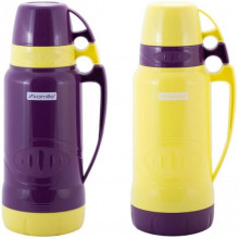 Термос Kamille Glass Violet 1800мл дзеркальна колба і 2 чашки (6945)