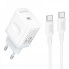 Мережевий зарядний пристрій з кабелем BOROFONE BA99A Breeze single port PD20W charger set(C to C) White (6941991121371) (17455)