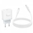 Мережевий зарядний пристрій з кабелем BOROFONE BA99A Breeze single port PD20W charger set(C to C) White (6941991121371) (17455)