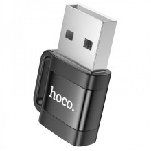 Адаптер HOCO UA31D USB male to Type-C female USB2.0 adapter Black (6942007628143) (14855)
