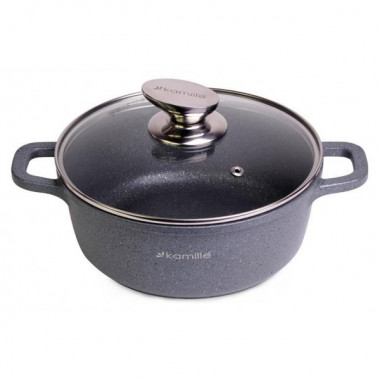 Каструля Kamille Landes Grey 6.5л з литими алюмінієвими ручками (1165)