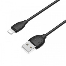 Кабель BOROFONE BX19 USB to iP 2.4A, 1m, PVC, TPE connectors, Black (6931474701756) (21365)