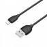 Кабель BOROFONE BX19 USB to iP 2.4A, 1m, PVC, TPE connectors, Black (6931474701756) (21365)