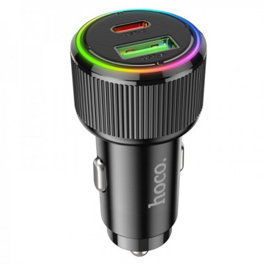 Автомобільний зарядний пристрій HOCO NZ14A Guerrero PD20W+QC3.0 car charger Black (6942007620437) (8665)