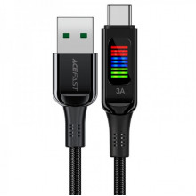 Кабель ACEFAST C7-04 USB to Type-C 3A, 1.2m, nylon, zinc connectors, LED, Black (6974316282785) (19765)