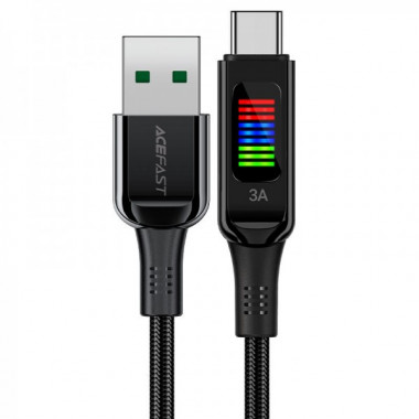 Кабель ACEFAST C7-04 USB to Type-C 3A, 1.2m, nylon, zinc connectors, LED, Black (6974316282785) (19765)
