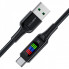 Кабель ACEFAST C7-04 USB to Type-C 3A, 1.2m, nylon, zinc connectors, LED, Black (6974316282785) (19765)