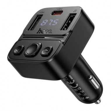 АЗП з FM-модулятором HOCO E87 Delta 35W(1A1C) car BT FM transmitter (6942007658980) (19865)