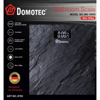 Электронные напольные весы Domotec R 10000 до 180 кг с LED-дисплеем и термометром (22075)