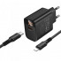 Мережевий зарядний пристрій з кабелем BOROFONE BA97A Ilustre single-port PD30W charger with digital display set (C to iP) (EU) Black (6941991120497) (375)