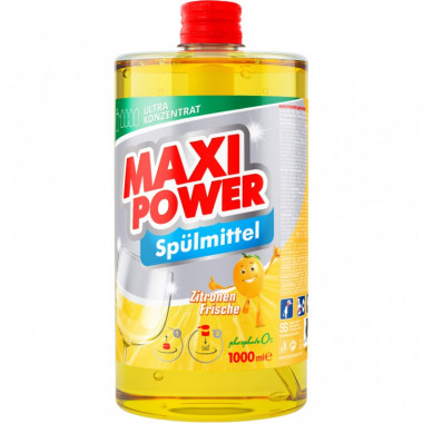 Средство для ручного мытья посуды Maxi Power Лимон запаска 1000 мл (4823098408444) (10475)