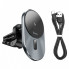 Автотримач для телефона з БЗП HOCO CA91 Magic magnetic wireless fast charging car holder Gray (6931474753465) (14675)