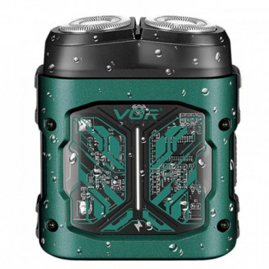Электробритва VGR V-344 GREEN, роторная, 8000 RPM, влагостойкая Зеленая (20875)