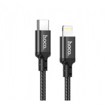 Кабель HOCO X14 Type-C to iP 3A, 20W, 1m, nylon, aluminum connectors, Black (6931474752192) (14975)