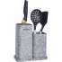 Підставка-колода Ofenbach Grey Marble для кухонних ножів 21х12х23см, подвійна (2975)
