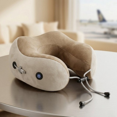 Массажная подушка для шеи U-shaped Massage pillow портативный массажер, вибромассажер на аккумуляторе (22085)