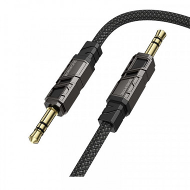 Аудіокабель BOROFONE BL22 3.5mm male to 3.5mm male, TPE, 1m, Black (6941991117725) (15185)
