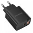 Мережевий зарядний пристрій BOROFONE BA97A Ilustre single-port PD30W charger with digital display (EU) Black (6941991120480) (385)