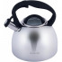 Чайник Kamille Whistling Kettle 2.7л з нержавіючої сталі зі свистком і скляною кришкою (чорна ручка) (1485)