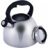 Чайник Kamille Whistling Kettle 2.7л з нержавіючої сталі зі свистком і скляною кришкою (чорна ручка) (1485)