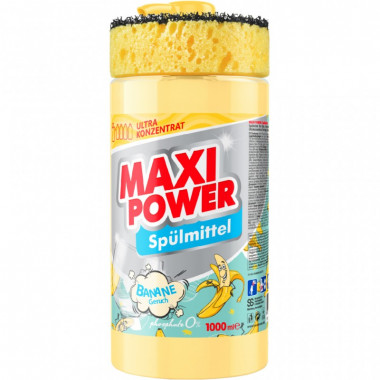 Средство для ручного мытья посуды Maxi Power Банан 1000 мл (4823098408499) (15585)