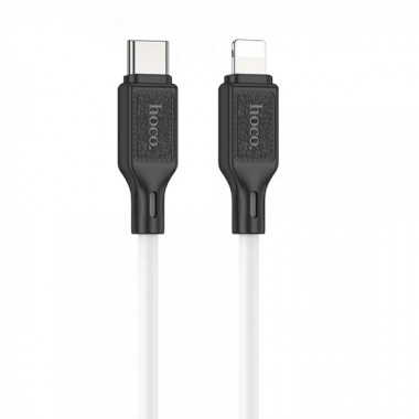 Кабель HOCO X90 Cool silicone PD charging data cable for iP White (6931474788399) (14685)