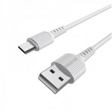 Кабель BOROFONE BX16 USB to Micro 2A, 1m, PVC, TPE connectors, White (6957531099482) (14785)